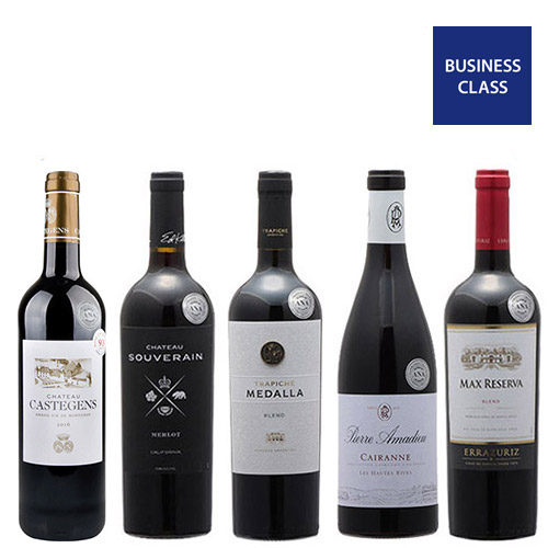【送料無料】2019年度機内ワイン　ビジネスクラス赤ワイン5本セット