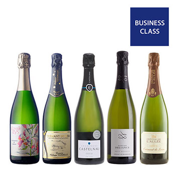 【送料無料】ビジネスクラス採用シャンパーニュ入り！シャンパン製法スパークリングワイン フランス周遊5本セット