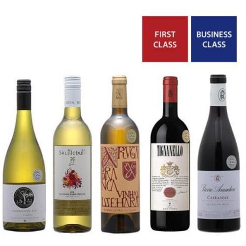 【送料無料】2019年度機内ワイン　ファーストクラス、ビジネスクラス赤白5本セット