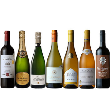 【送料無料】シャンパン入り金賞受賞フランス7大生産地ワインセット