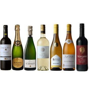 【送料無料】シャンパン入り金賞受賞フランス7大生産地ワインセット