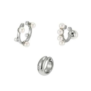 ＜プラスヴァンドーム＞Coffret a perles コフレ・ア・ペルル  3-piece set ear cuffs シルバーカラー