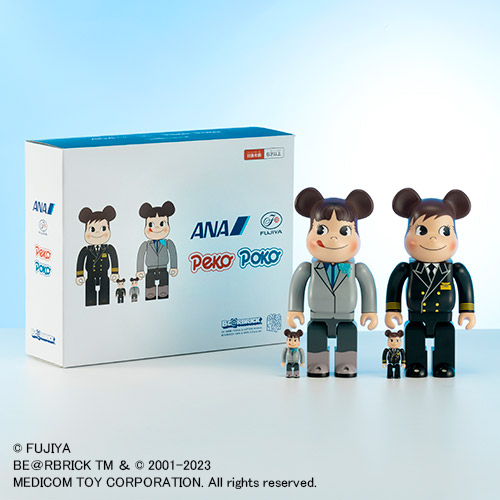 BE@RBRICK for ANA CAPTAINペコちゃん 100％ 400％-silversky