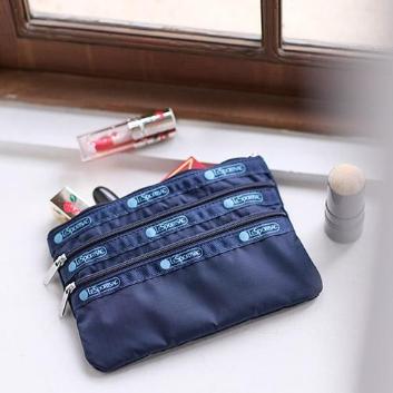 ylR|XցzANAIWiLeSportsac for ANA@3-ZIP COSMETICiDEEP BLUE~Azure Bluej