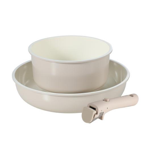 <LIV PLUS>ICE CREAM セラミック IHワンハンドルセット 3点セット