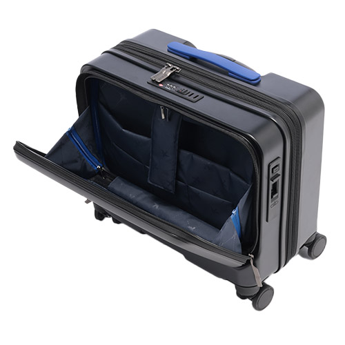 フロント収納内部<br>ファスナー付きポケット×1<br>面ファスナー付きポケット×1(15.6インチ以下のノートPCを収納可)<br>小物ポケット×3