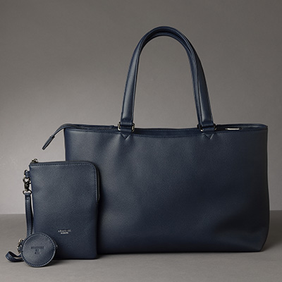 <ANAオリジナル>ABAHOUSE for ANA トートバッグ(インナーポーチクラッチバッグ&丸形マルチケース付き)