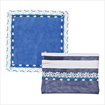 <ANAオリジナル>近沢レース店 タオルハンカチ&ダブルファスナーポーチセット